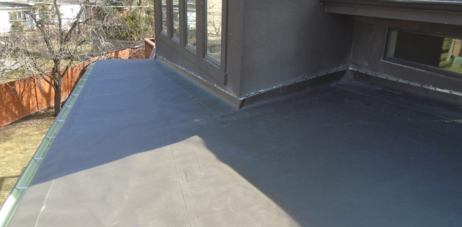 Dark Brown low-slope (flat) TPO roofing – Project 14071101